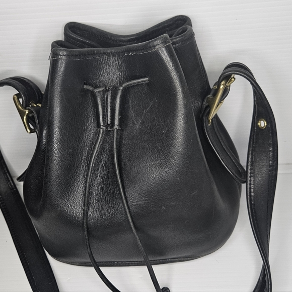 Coach Vintage 9952 Lula "Smith's Legacy" Black Leather Drawstring Bucket Bag - Picture 3 of 16